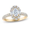 Thumbnail Image 1 of Vera Wang VOW Oval-Cut Diamond Halo Engagement Ring 1-1/2 ct tw 14K Yellow Gold