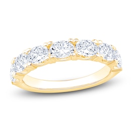 Certified Oval-Cut Diamond Anniversary Ring 1-5/8 ct tw 18K Yellow Gold