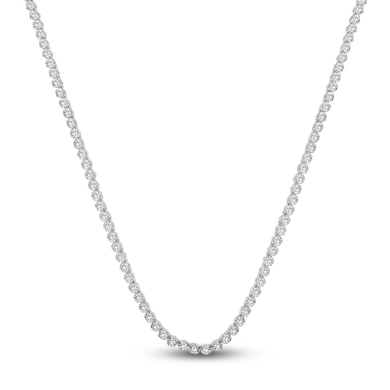 Main Image 1 of Men's Diamond Tennis Necklace 5 ct tw Sterling Silver 22"