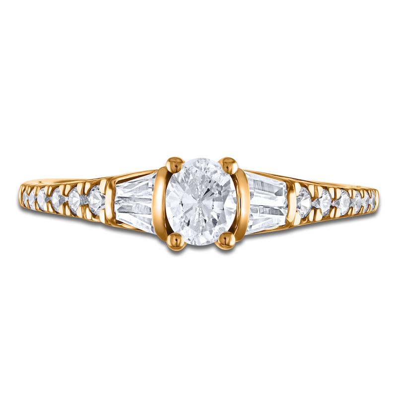 Main Image 3 of Brilliant Moments Oval-Cut Diamond Engagement Ring 7/8 ct tw 14K Yellow Gold