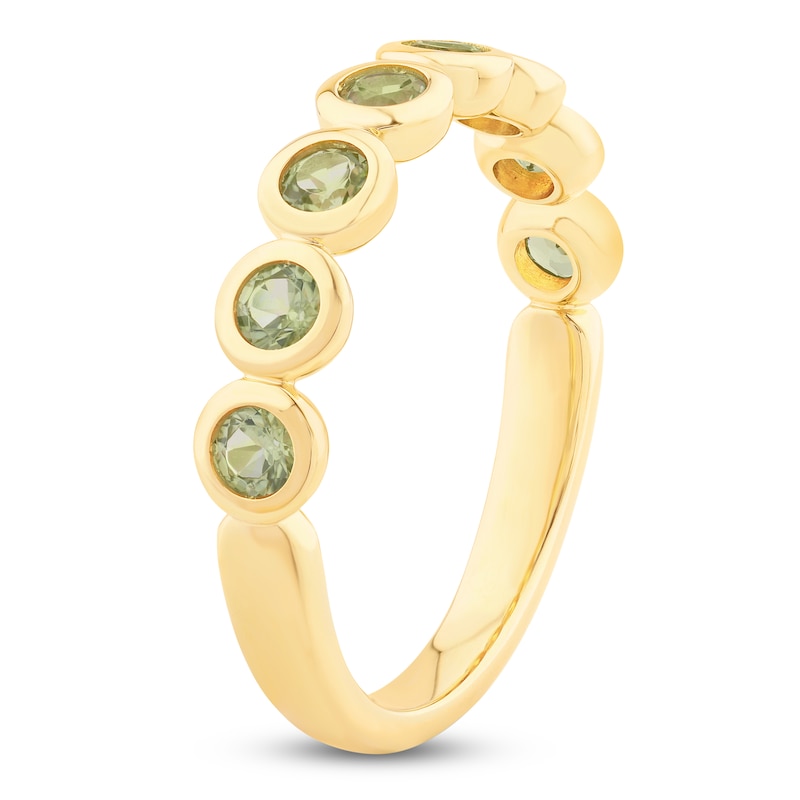 Main Image 2 of Bezel-Set Natural Peridot 2.5mm Stackable Ring 14K Yellow Gold