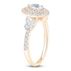 Thumbnail Image 2 of Brilliant Moments Certified Pear-Shaped Diamond Double Halo Engagement Ring 1-1/5 ct tw 14K Yellow Gold