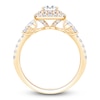 Thumbnail Image 4 of Brilliant Moments Certified Pear-Shaped Diamond Double Halo Engagement Ring 1-1/5 ct tw 14K Yellow Gold