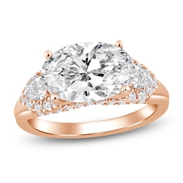 Oval-Cut Lab-Grown Diamond East-West Engagement Ring 3-3/4 ct tw 14K Rose Gold