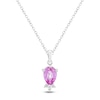 Thumbnail Image 1 of Pear-Shaped Natural Pink Sapphire & Diamond Accent Necklace 10K White Gold 18"