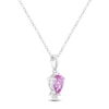 Thumbnail Image 2 of Pear-Shaped Natural Pink Sapphire & Diamond Accent Necklace 10K White Gold 18"