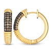 Thumbnail Image 1 of Le Vian Chocolate Diamond Ribbed Hoop Earrings 3/8 ct tw 14K Honey Gold