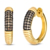 Thumbnail Image 2 of Le Vian Chocolate Diamond Ribbed Hoop Earrings 3/8 ct tw 14K Honey Gold