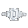 Thumbnail Image 3 of Vera Wang VOW Emerald-Cut & Trapezoid-Cut Lab-Grown Diamond Three-Stone Engagement Ring 4-3/8 ct tw Platinum