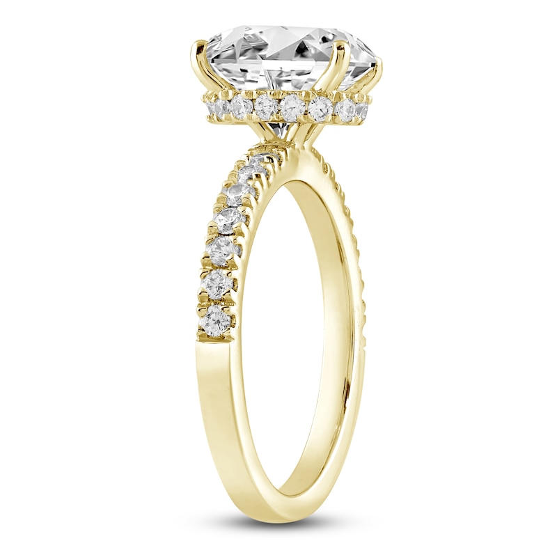 Main Image 2 of Oval & Round Lab-Grown Diamond Engagement Ring 2-1/2 ct tw 14K Yellow Gold