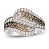 Thumbnail Image 1 of Le Vian Chocolate Ombré Diamond Swirl Ring 7/8 ct tw 14K Vanilla Gold