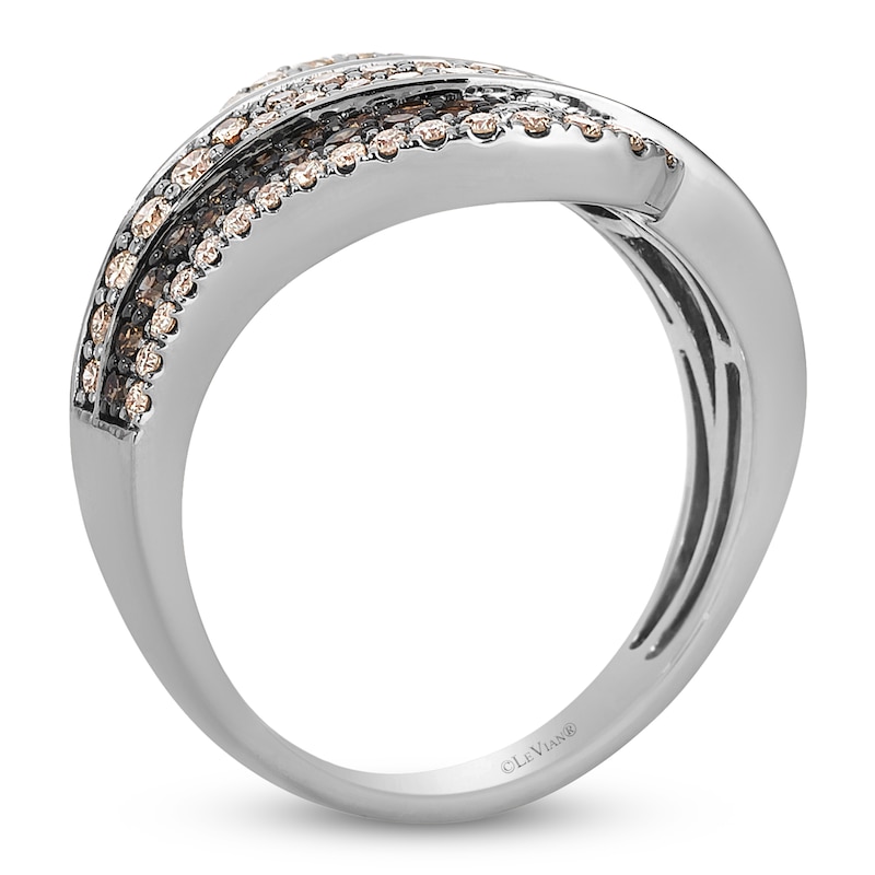 Main Image 2 of Le Vian Chocolate Ombré Diamond Swirl Ring 7/8 ct tw 14K Vanilla Gold