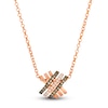 Thumbnail Image 1 of Le Vian Diamond Crisscross Necklace 1/6 ct tw 14K Strawberry Gold 19"