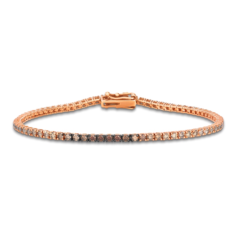 Main Image 1 of Le Vian Chocolate Ombré & Nude Diamond Tennis Bracelet 2-1/5 ct tw 14K Strawberry Gold 7"