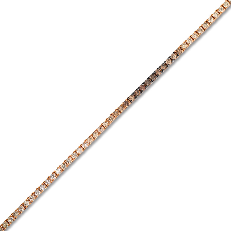 Main Image 2 of Le Vian Chocolate Ombré & Nude Diamond Tennis Bracelet 2-1/5 ct tw 14K Strawberry Gold 7"