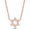 Thumbnail Image 1 of Shy Creation Star of David Diamond Necklace 1/10 ct tw 14K Rose Gold 18" SC55005243