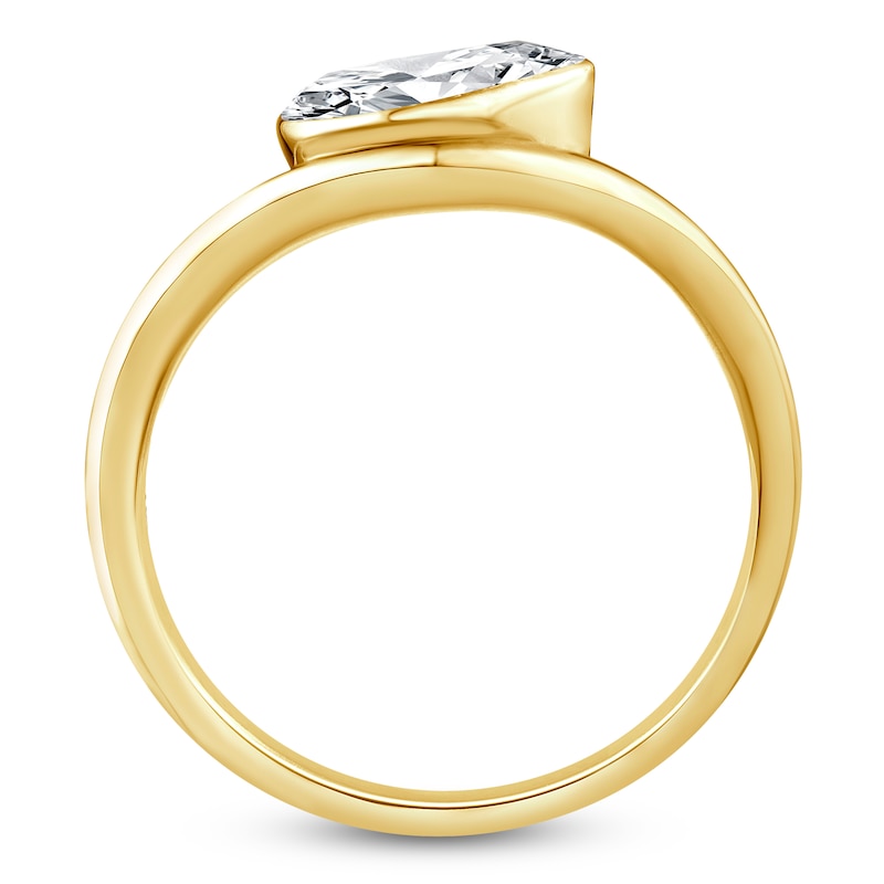 Main Image 2 of Jared Signature Pear-Shaped Lab-Grown Diamond Solitaire Ring 1 ct tw 14K Yellow Gold
