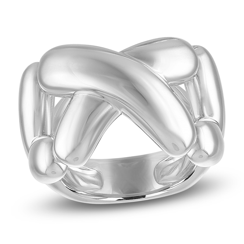 Main Image 1 of Unspoken Crossover Ring 15mm Semi-Solid Sterling Silver