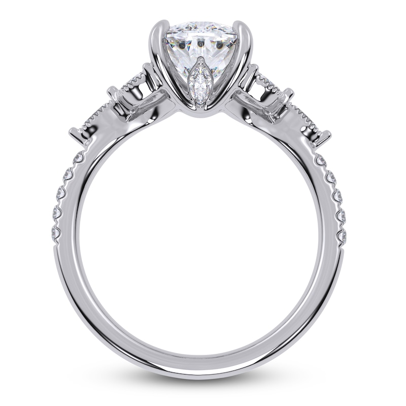 Main Image 4 of Certified Cushion-Cut Lab-Grown Diamond Engagement Ring 2-1/3 ct tw 14K White Gold