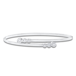 Shy Creation Corelli Collection Diamond Bypass Flex Bangle 1/2 ct tw 14K White Gold B22001080ZS