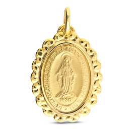 Our Lady of Guadalupe Oval Medal Charm Solid 14K Yellow Gold