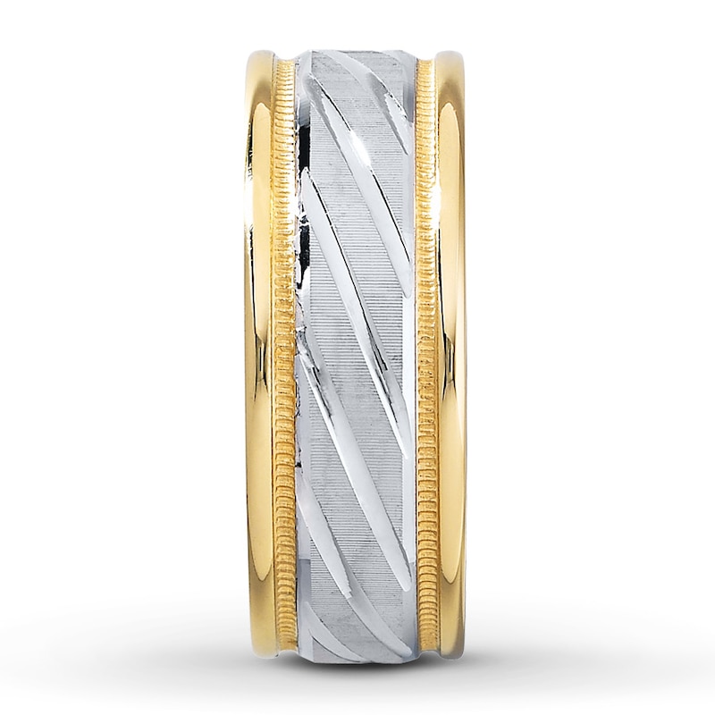 Main Image 2 of Wedding Band 10K Two-Tone Gold 8mm