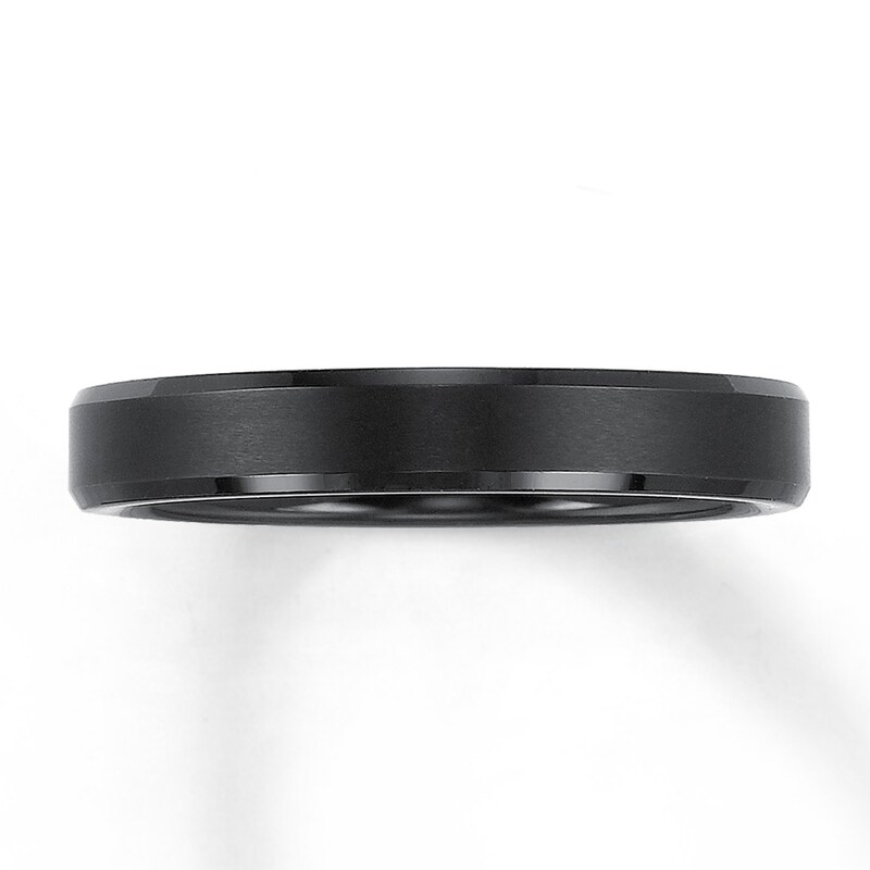 4mm Wedding Band Black Tungsten Carbide