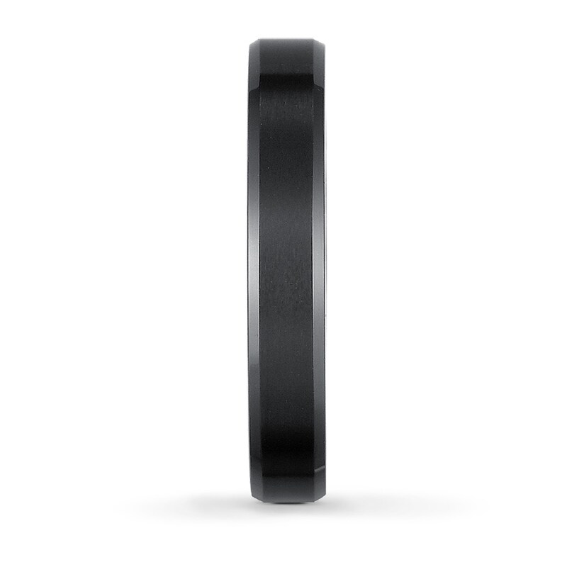 4mm Wedding Band Black Tungsten Carbide