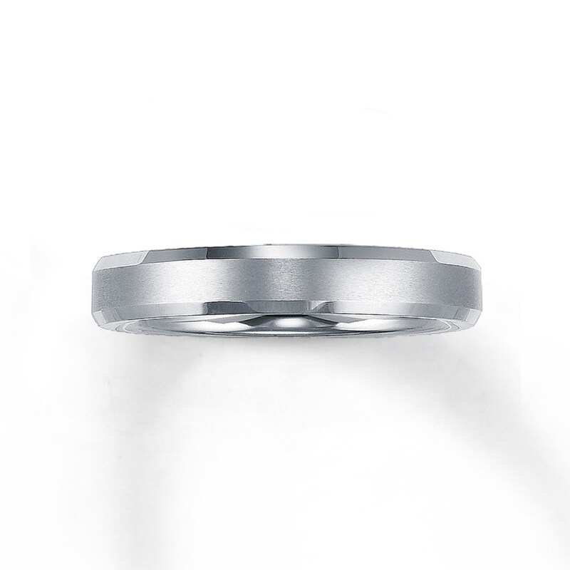 Wedding Band White Tungsten Carbide 4mm