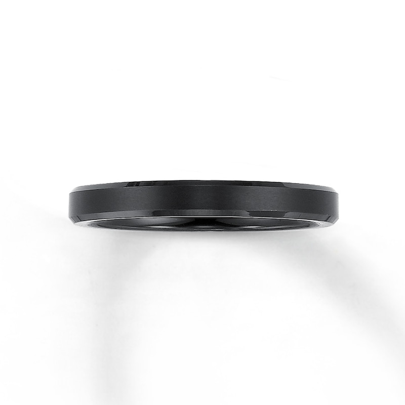 Women's Band Black Tungsten Carbide 3mm