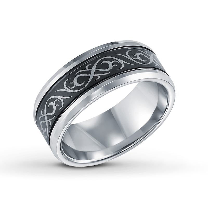 Women's 9mm Wedding Band Celtic Design Tungsten Carbide