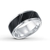 Thumbnail Image 0 of Women's 9mm Wedding Band Black & White Tungsten Carbide