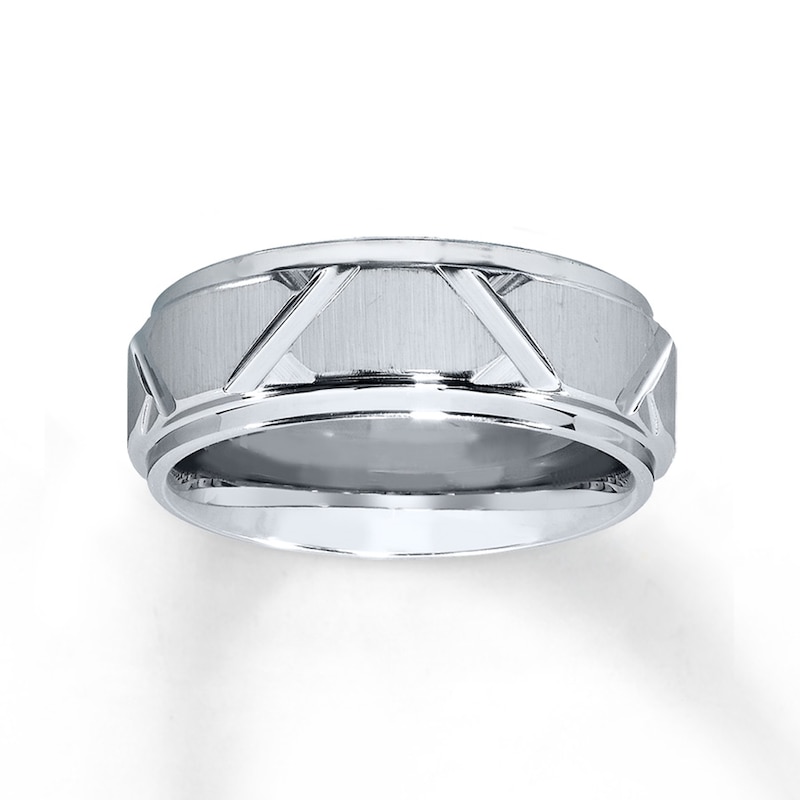 Women's Band White Tungsten Carbide 8mm