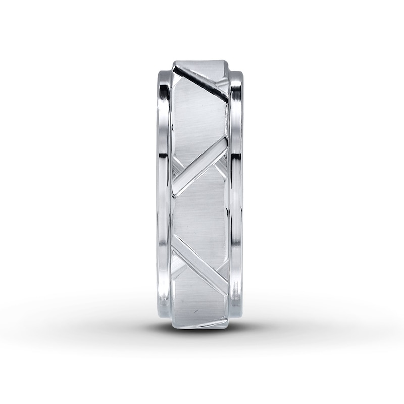 Women's Band White Tungsten Carbide 8mm