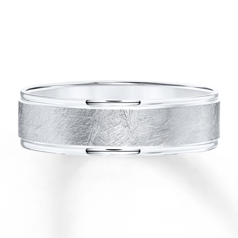 Wedding Band 10K White Gold 6.5mm