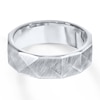 Thumbnail Image 1 of Faceted Wedding Band White Tungsten Carbide 7mm