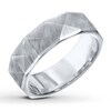 Thumbnail Image 2 of Faceted Wedding Band White Tungsten Carbide 7mm