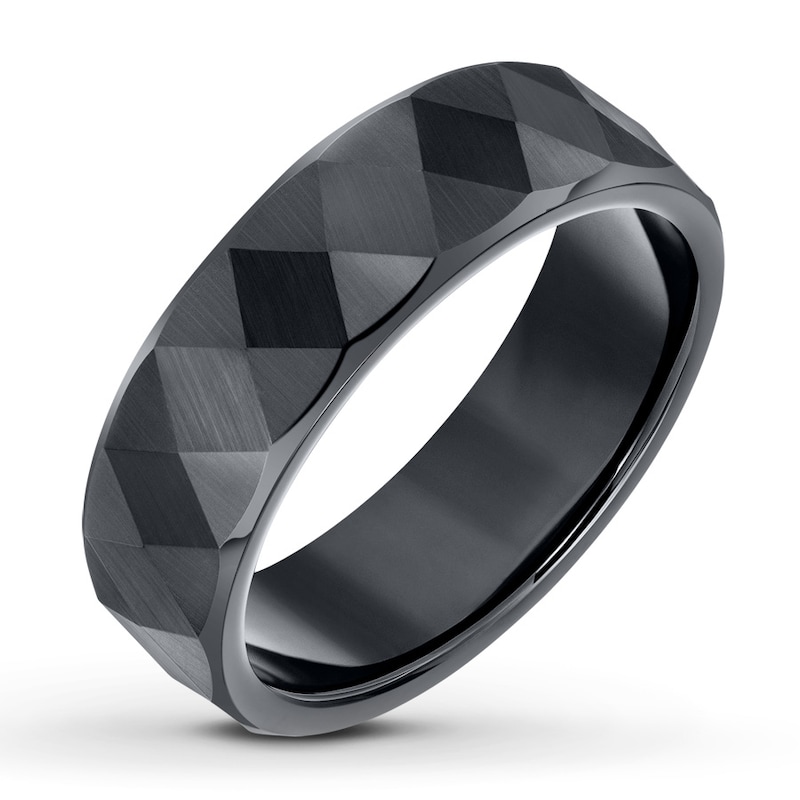 Main Image 2 of Wedding Band Black Tungsten Carbide 7mm