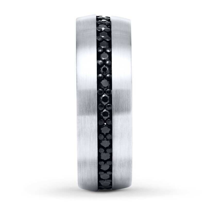 Main Image 2 of Sapphire Wedding Band White Tungsten Carbide 8mm