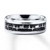 Wedding Band Heartbeat Stainless Steel 8mm