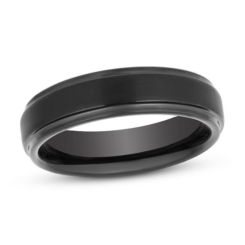 Main Image 1 of 6mm Wedding Band Black Tungsten Carbide
