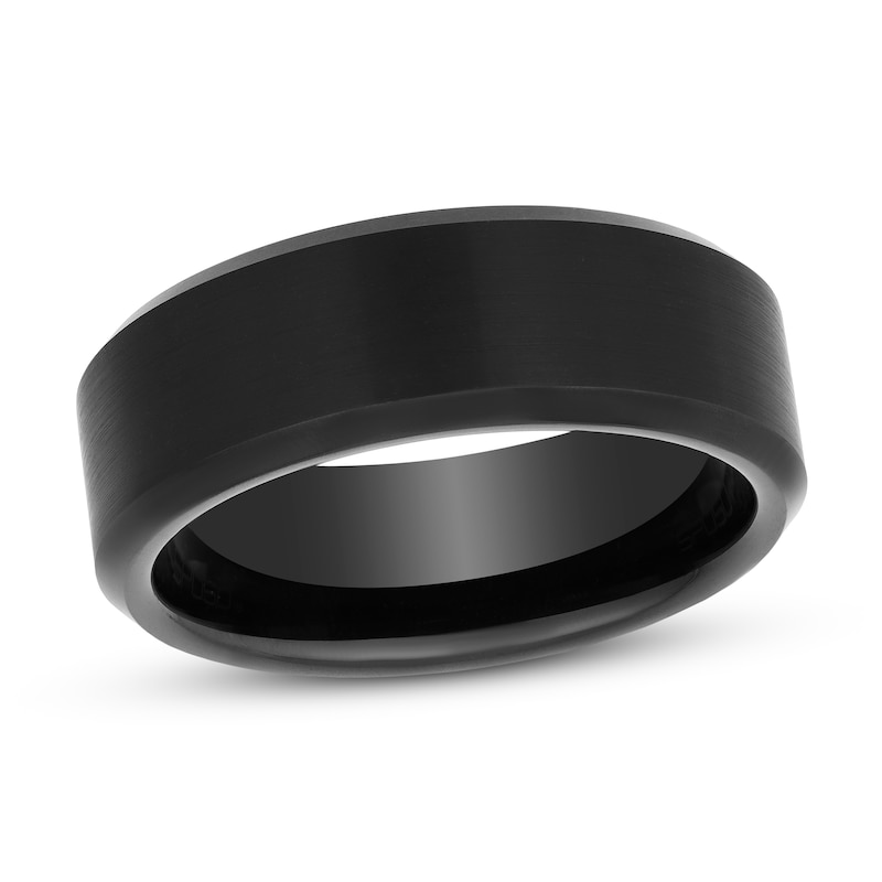 Main Image 1 of 8mm Wedding Band Tungsten Carbide Black PVD