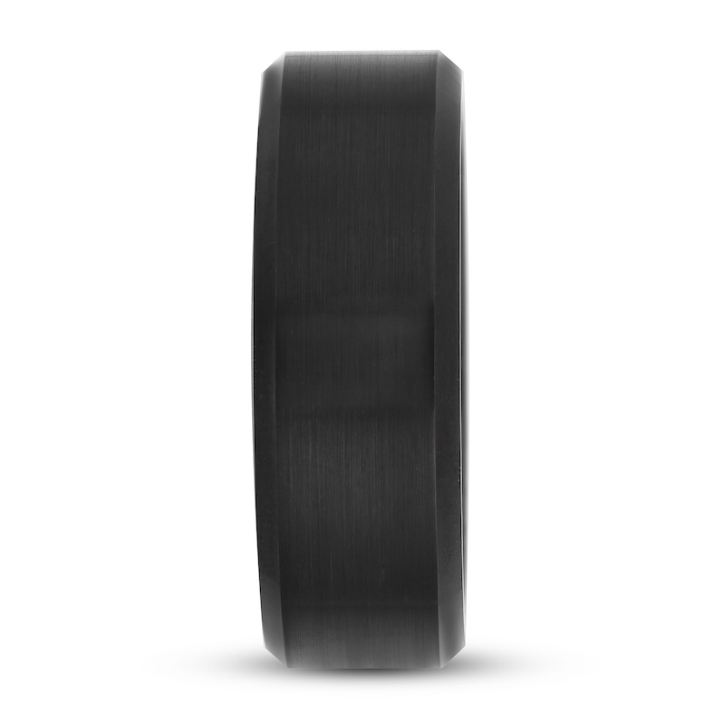 Main Image 2 of 8mm Wedding Band Tungsten Carbide Black PVD