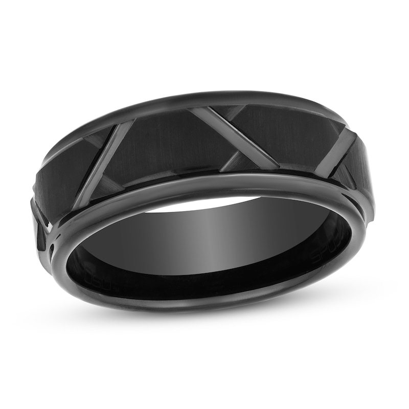 Main Image 1 of 8mm Wedding Band Black Tungsten Carbide