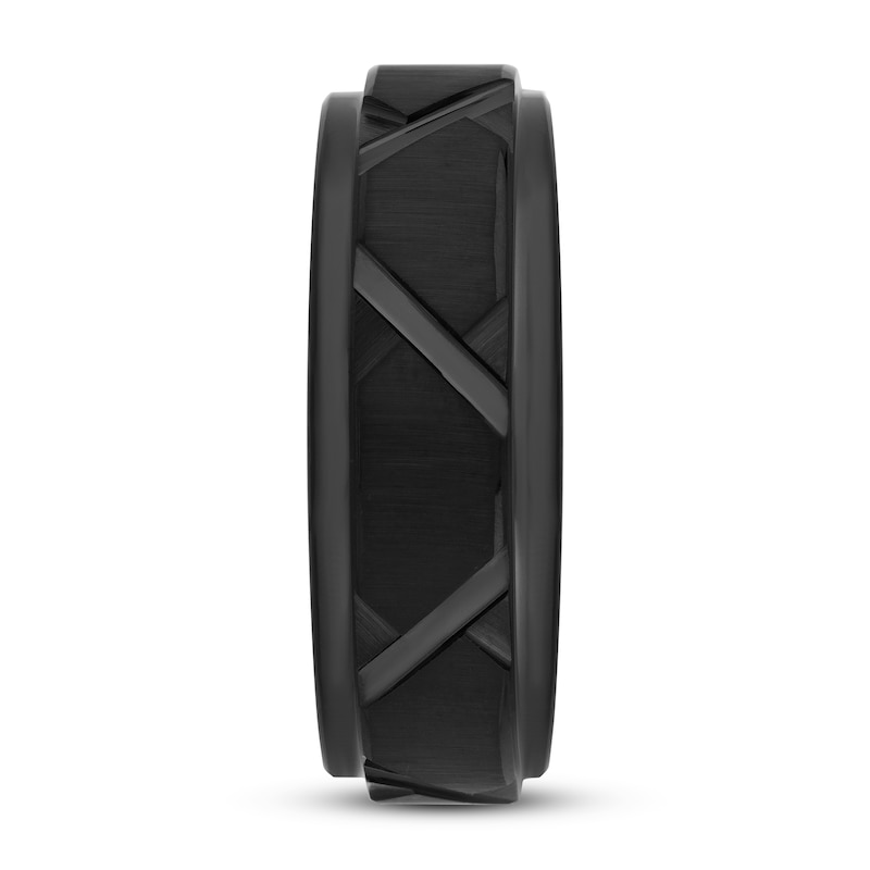 8mm Wedding Band Black Tungsten Carbide