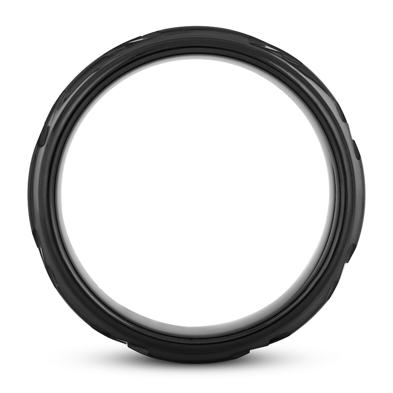 8mm Wedding Band Black Tungsten Carbide