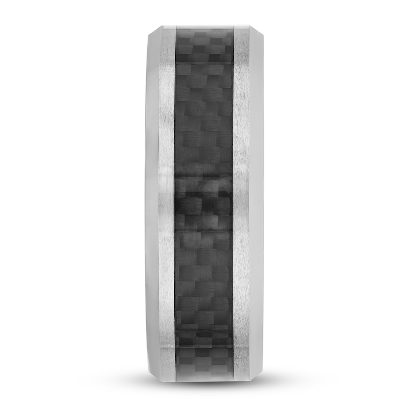 8mm Wedding Band Tungsten Carbide Carbon Fiber
