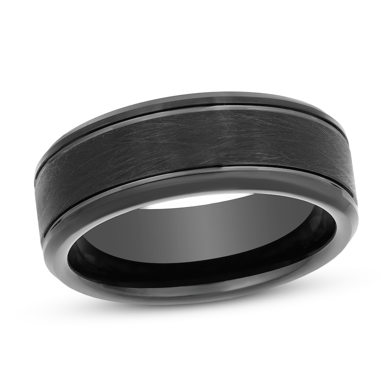 Main Image 1 of 8mm Wedding Band Black Tungsten Carbide