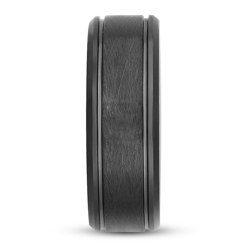 8mm Wedding Band Black Tungsten Carbide