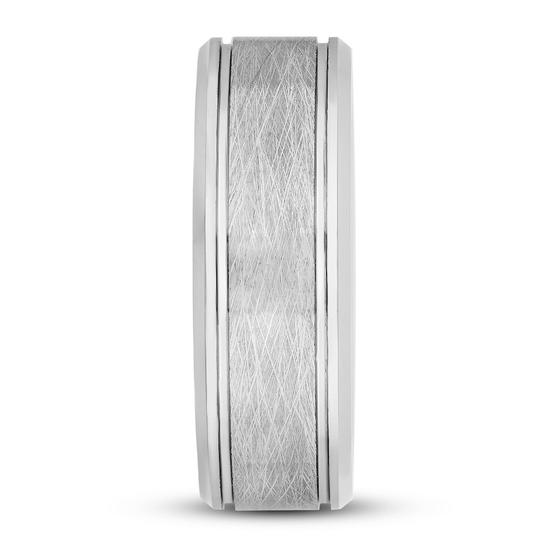 White Tungsten Carbide Wedding Band